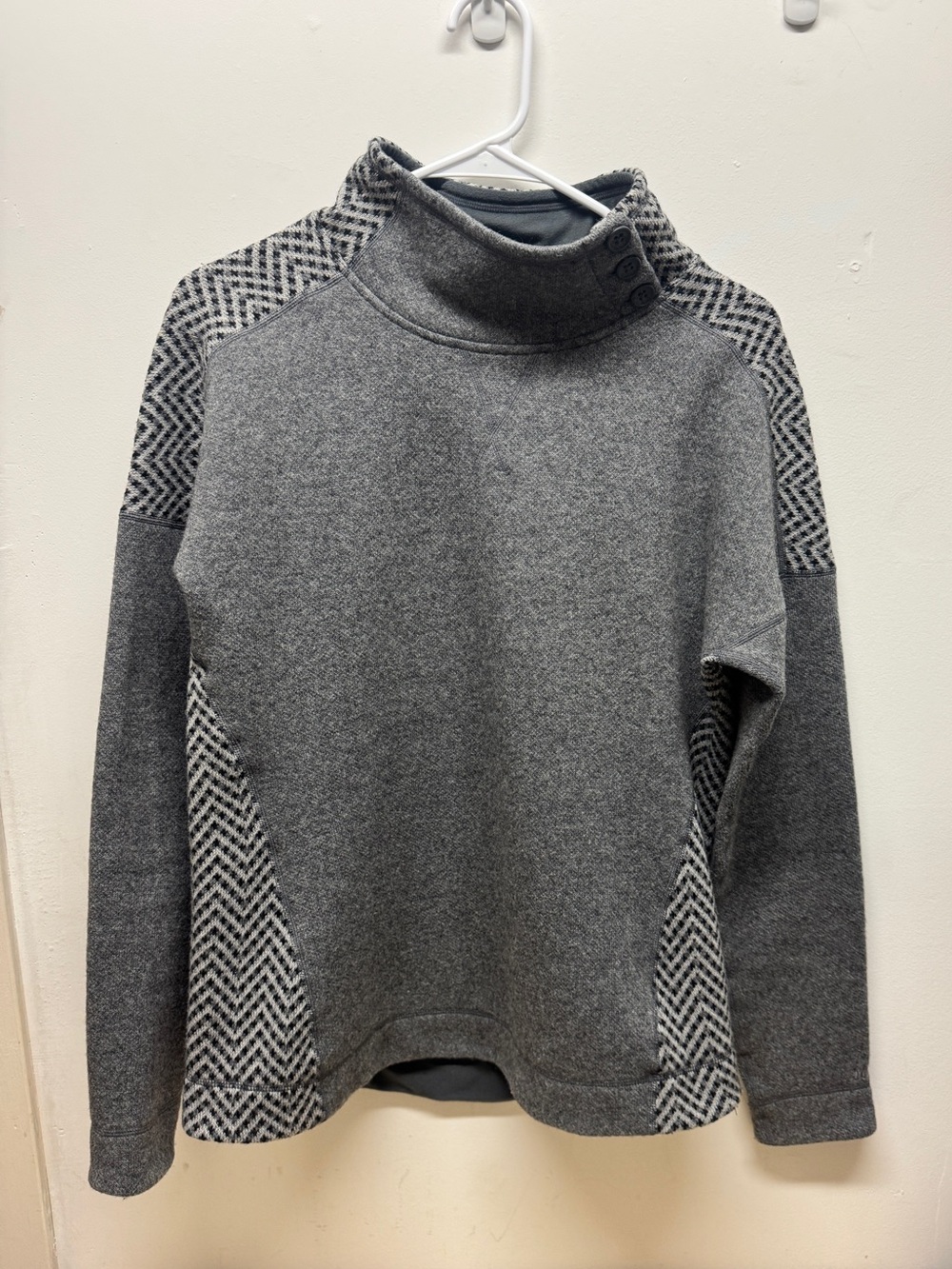 Marmot Cozy Gray Herringbone Sweater